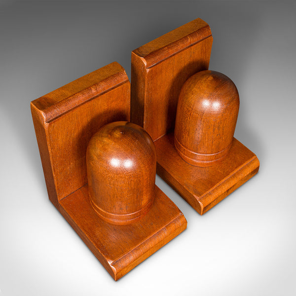 Pair Of Vintage Acorn Bookends, English, Decorative Book Rest, Mid Century, 1960
