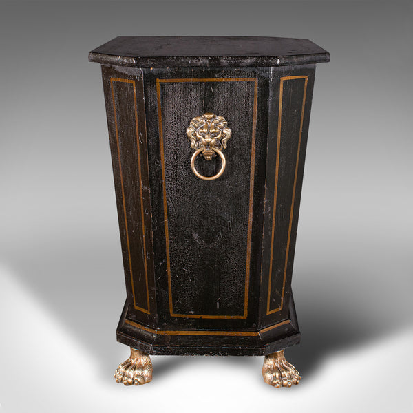 Antique Fireside Store, English Pine, Log, Coal Bin, Aesthetic Period, Victorian