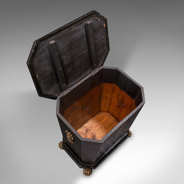 Antique Fireside Store, English Pine, Log, Coal Bin, Aesthetic Period, Victorian