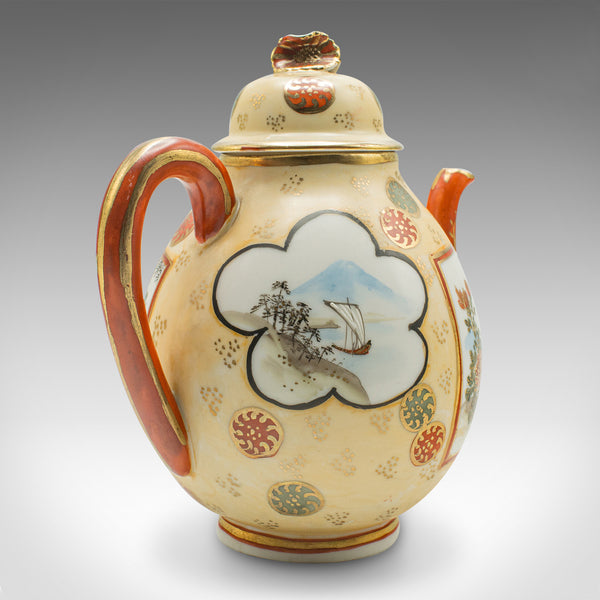 Antique Geisha Tea Set, Japanese, Handpainted, Ceramic, Teapot, Cups, Service