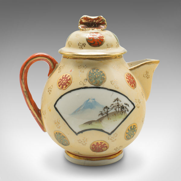 Antique Geisha Tea Set, Japanese, Handpainted, Ceramic, Teapot, Cups, Service