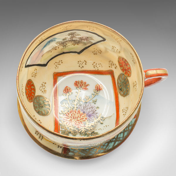 Antique Geisha Tea Set, Japanese, Handpainted, Ceramic, Teapot, Cups, Service