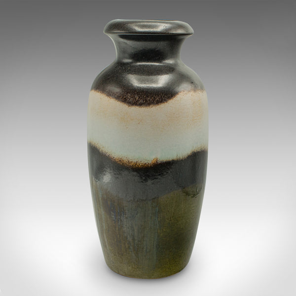Vintage Lava Flower Vase, West German, Art Ceramic, Baluster Urn, Circa 1960