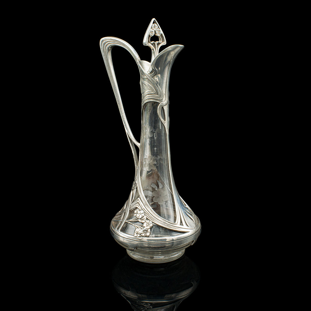 Antique Art Nouveau Decanter, German, Decorative, Spirit Ewer
