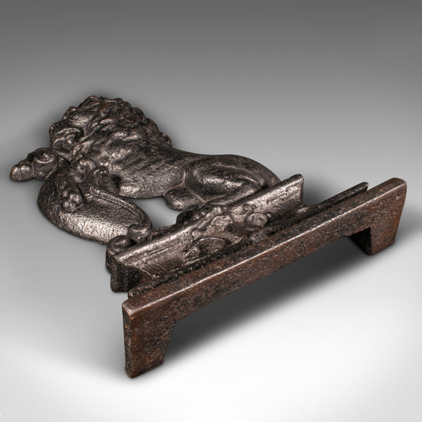 Antique Lion Rampant Doorstop, English, Cast Iron, Decor, Door Keeper, Victorian