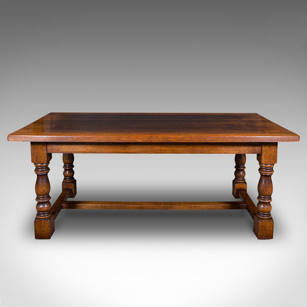 Vintage 8 Seat Country House Table, English, Oak, Refectory, Kitchen, Farmhouse