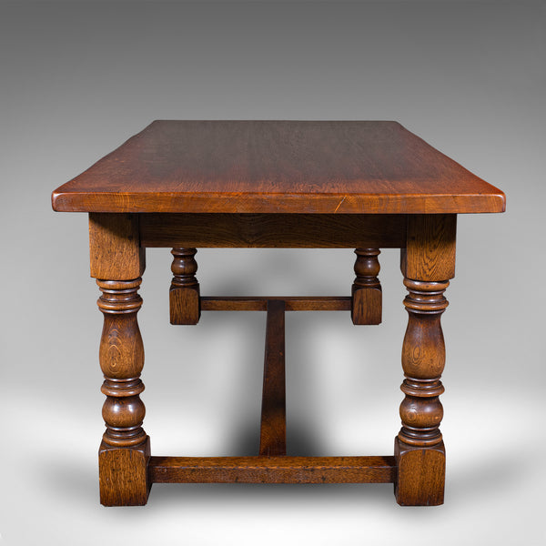 Vintage 8 Seat Country House Table, English, Oak, Refectory, Kitchen, Farmhouse