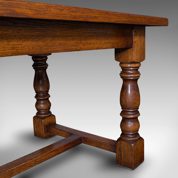 Vintage 8 Seat Country House Table, English, Oak, Refectory, Kitchen, Farmhouse