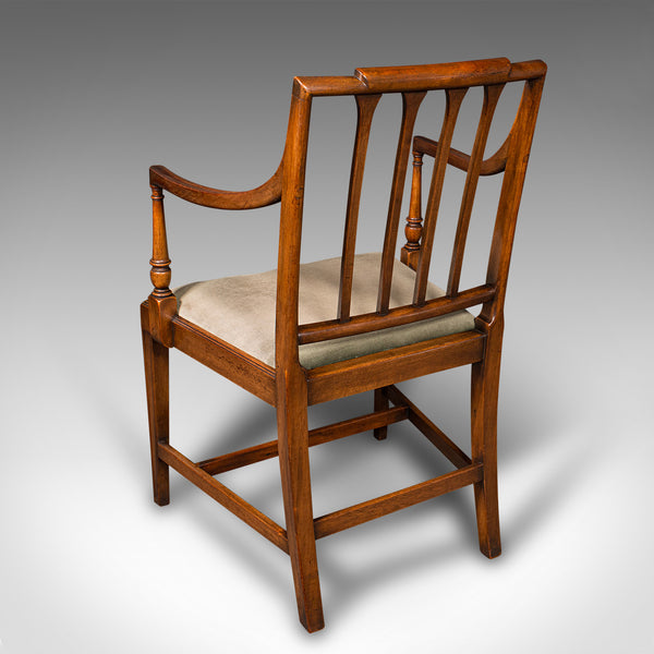 Pair Of Vintage Elbow Chairs, French, Georgian Revival, Armchair, Sheraton Taste