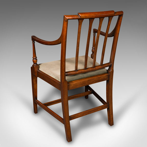 Pair Of Vintage Elbow Chairs, French, Georgian Revival, Armchair, Sheraton Taste