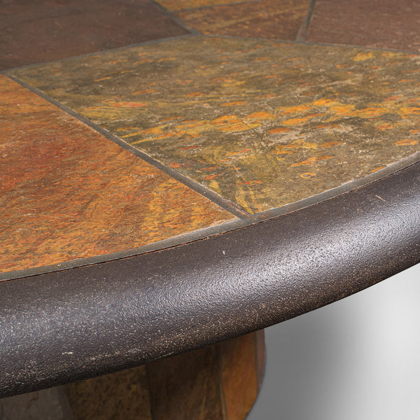 Vintage Designer Coffee Table, Dutch, Slate, Decorative, Brutalist, Paul Kingma
