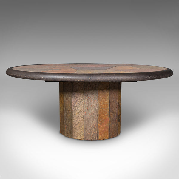Vintage Designer Coffee Table, Dutch, Slate, Decorative, Brutalist, Paul Kingma