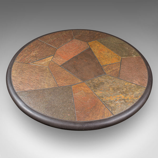 Vintage Designer Coffee Table, Dutch, Slate, Decorative, Brutalist, Paul Kingma