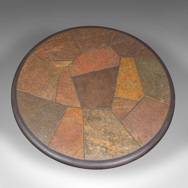 Vintage Designer Coffee Table, Dutch, Slate, Decorative, Brutalist, Paul Kingma