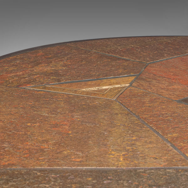 Vintage Designer Coffee Table, Dutch, Slate, Decorative, Brutalist, Paul Kingma