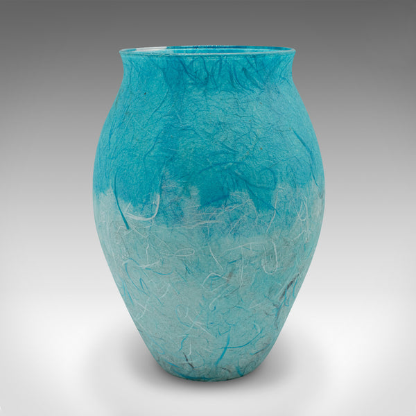 Contemporary Flower Bouquet Vase, English, Art Glass, Straw Silk, Baluster Urn