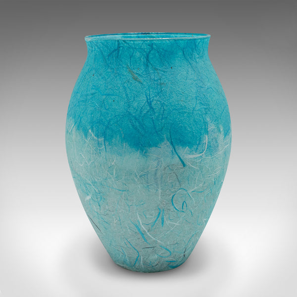 Contemporary Flower Bouquet Vase, English, Art Glass, Straw Silk, Baluster Urn