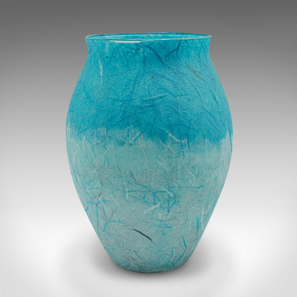 Contemporary Flower Bouquet Vase, English, Art Glass, Straw Silk, Baluster Urn