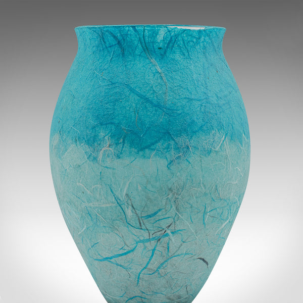 Contemporary Flower Bouquet Vase, English, Art Glass, Straw Silk, Baluster Urn