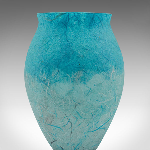 Contemporary Flower Bouquet Vase, English, Art Glass, Straw Silk, Baluster Urn