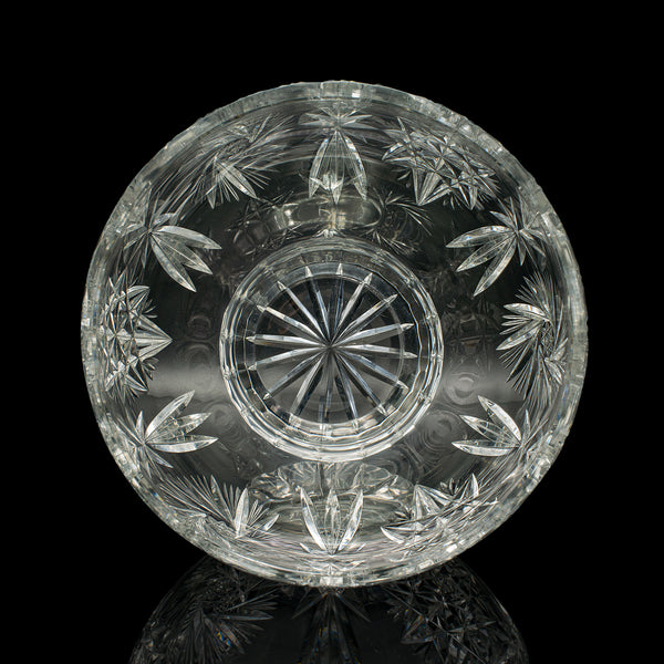Large Vintage Crystal Fruit Bowl, English, Cut Glass, Decorative, Serving Dish