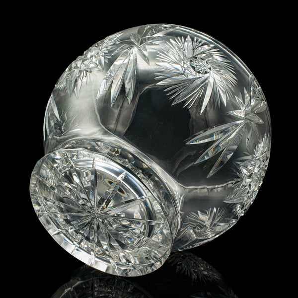 Large Vintage Crystal Fruit Bowl, English, Cut Glass, Decorative, Serving Dish