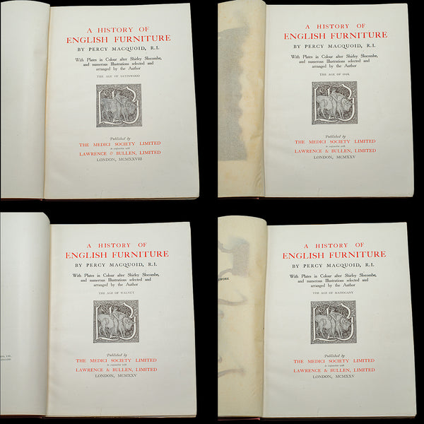 Vintage 4 Book Set, History Of British Furniture, English, Reference, Macquoid