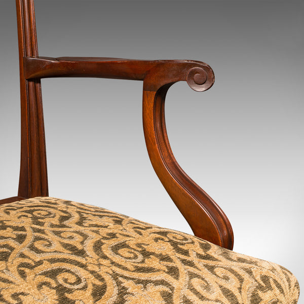 Antique Drawing Room Armchair, English, Elbow Chair, Chippendale Revival, C.1900