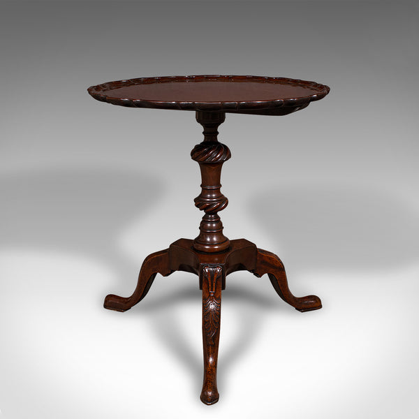 Antique Pie Crust Side Table, English, Walnut, Wine, Lamp, Victorian, Circa 1850