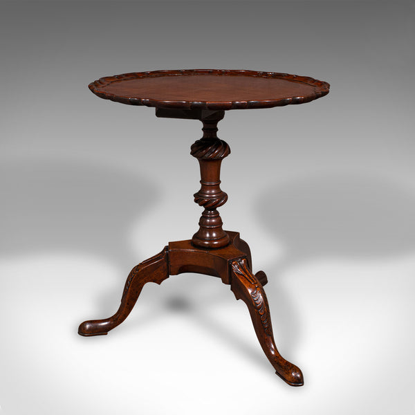 Antique Pie Crust Side Table, English, Walnut, Wine, Lamp, Victorian, Circa 1850