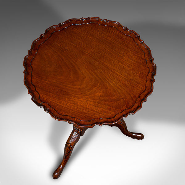 Antique Pie Crust Side Table, English, Walnut, Wine, Lamp, Victorian, Circa 1850