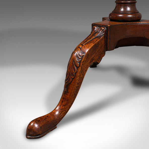 Antique Pie Crust Side Table, English, Walnut, Wine, Lamp, Victorian, Circa 1850