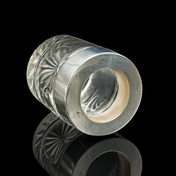 Small Antique Scent Bottle, English, Glass, Silver, Perfume, Hallmark, Victorian