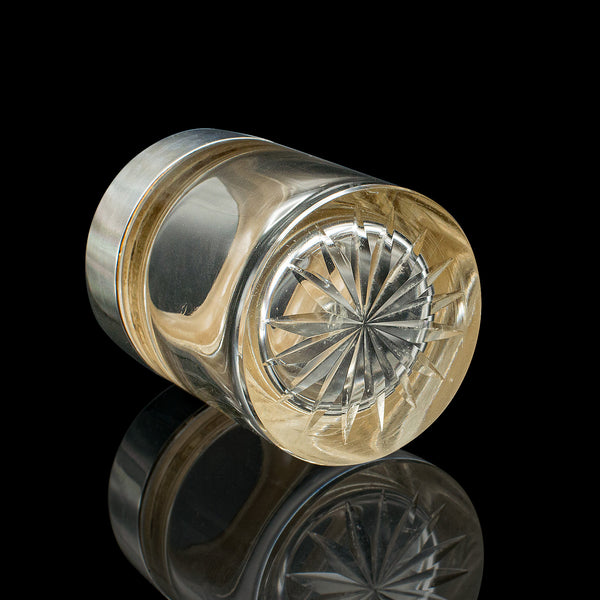 Small Antique Scent Bottle, English, Glass, Silver, Perfume, Hallmark, Victorian