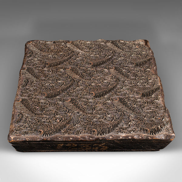 Antique Textile Printing Block, English, Printer's Stamp, Art Nouveau, Victorian