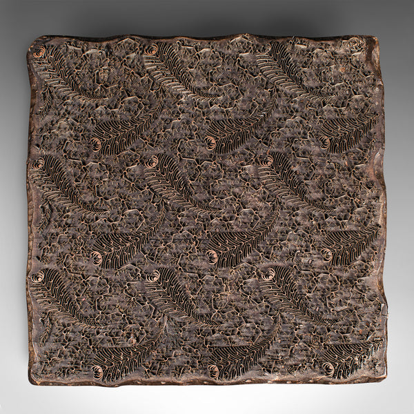 Antique Textile Printing Block, English, Printer's Stamp, Art Nouveau, Victorian
