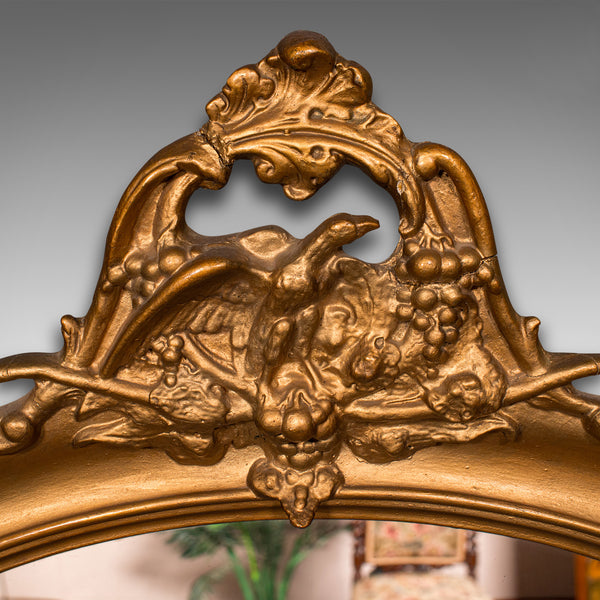 Large Oval Antique Overmantle Mirror, English Gilt Gesso, Lounge, Georgian, 1800