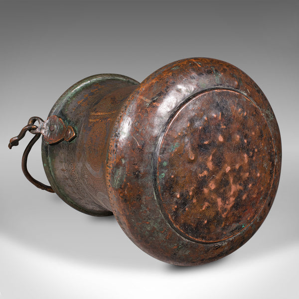 Antique Water Bucket, Burmese, Silvered Copper, Fireside Store, Georgian, C.1800