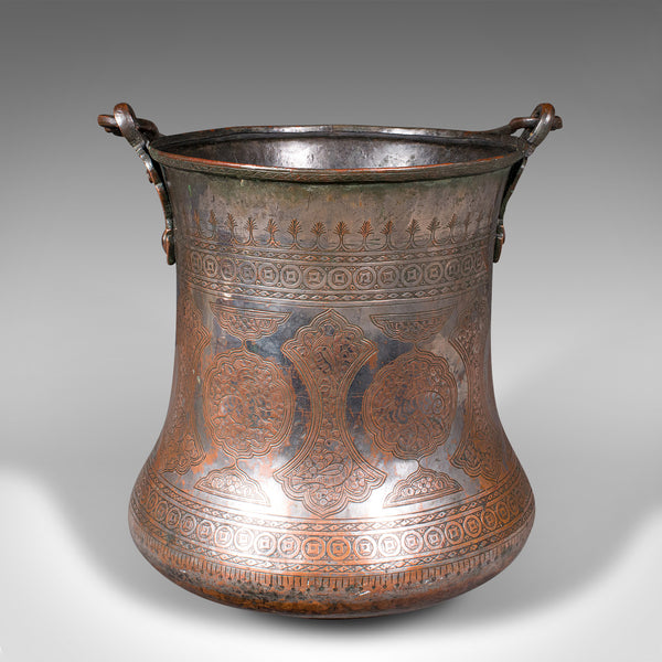 Antique Water Bucket, Burmese, Silvered Copper, Fireside Store, Georgian, C.1800