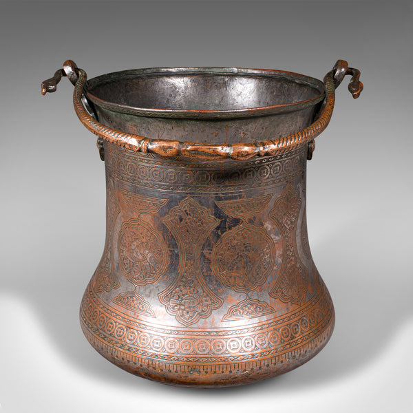 Antique Water Bucket, Burmese, Silvered Copper, Fireside Store, Georgian, C.1800