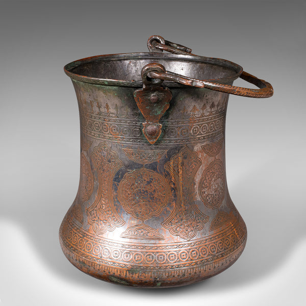 Antique Water Bucket, Burmese, Silvered Copper, Fireside Store, Georgian, C.1800