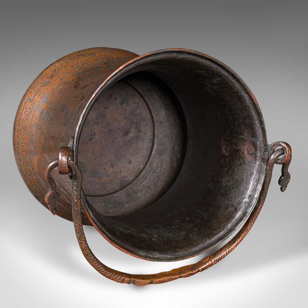 Antique Water Bucket, Burmese, Silvered Copper, Fireside Store, Georgian, C.1800