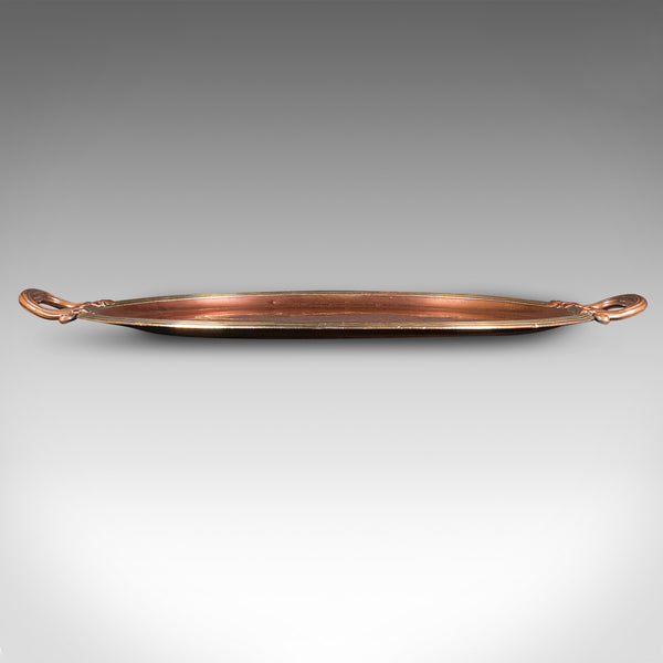 Antique Presentation Tray, English, Copper, Bronze, Serving Platter, Victorian