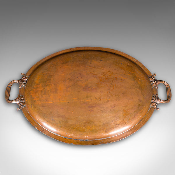 Antique Presentation Tray, English, Copper, Bronze, Serving Platter, Victorian