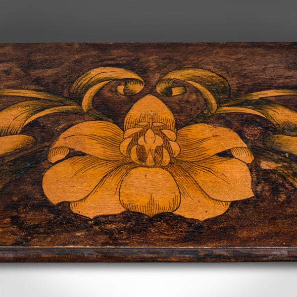 Antique Hand Painted Writing Box, English, Cedar, Desktop Pen Case, Edwardian
