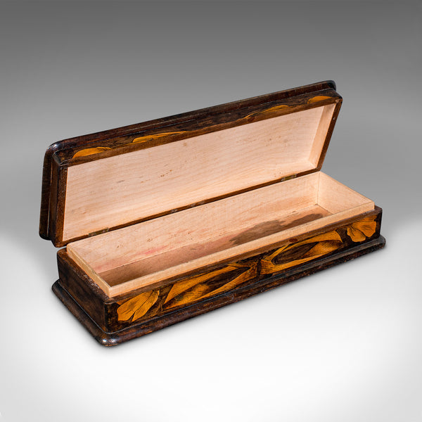 Antique Hand Painted Writing Box, English, Cedar, Desktop Pen Case, Edwardian