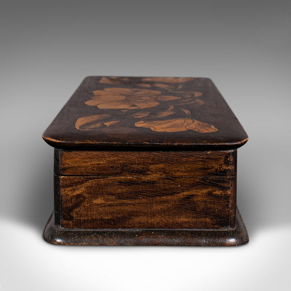 Antique Hand Painted Writing Box, English, Cedar, Desktop Pen Case, Edwardian