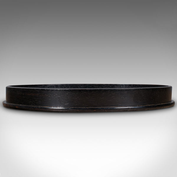 Antique Oval Trinkets Tray, English, Ebony, Dressing Table Tidy, Victorian, 1900
