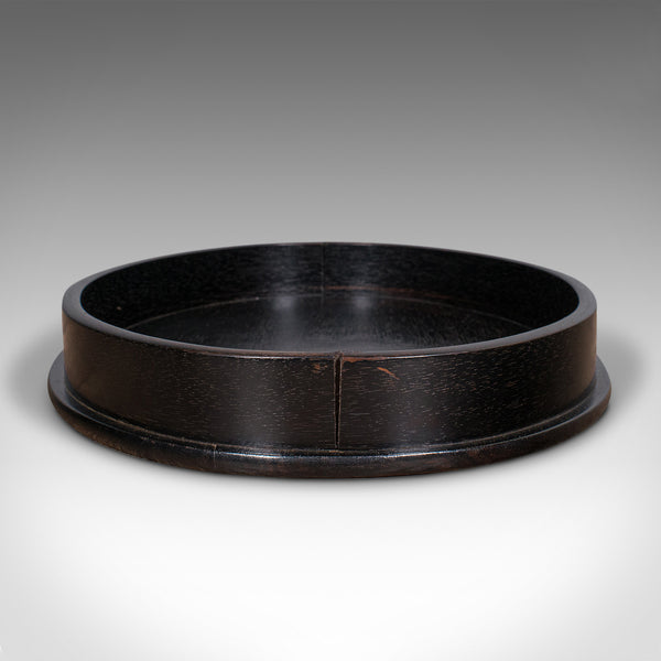 Antique Oval Trinkets Tray, English, Ebony, Dressing Table Tidy, Victorian, 1900