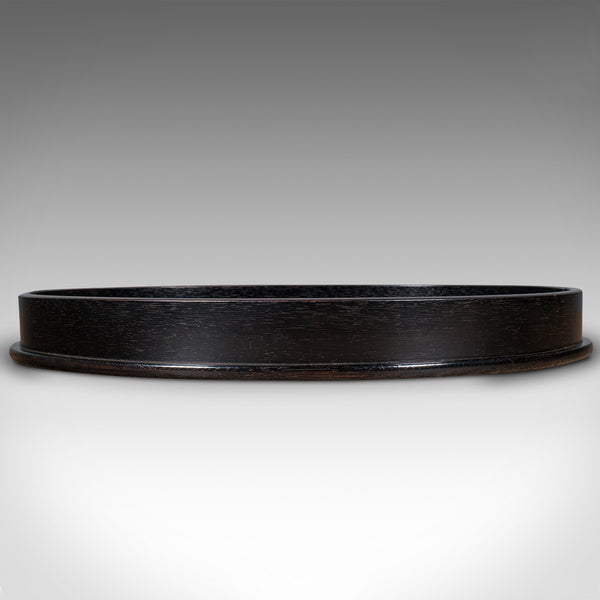 Antique Oval Trinkets Tray, English, Ebony, Dressing Table Tidy, Victorian, 1900